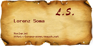 Lorenz Soma névjegykártya